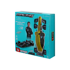 Macheta Bburago 1:24 Kit Model Formula-Cu Casca & Suport Din Plastic Mercedes Amg Petronas Team W14 Performance #63 George Russel Bb28503