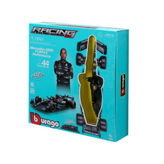 Macheta Bburago 1:24 Kit Model Formula-Cu Casca & Suport Din Plastic Mercedes Amg Petronas W14 E Performance #44 Lewis Hamilton Bb28506