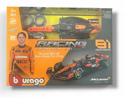 Macheta Bburago 1:24 Formula M1 Model Kit - Mc Laren Mcl38 -Oscar Piastri Bb28512