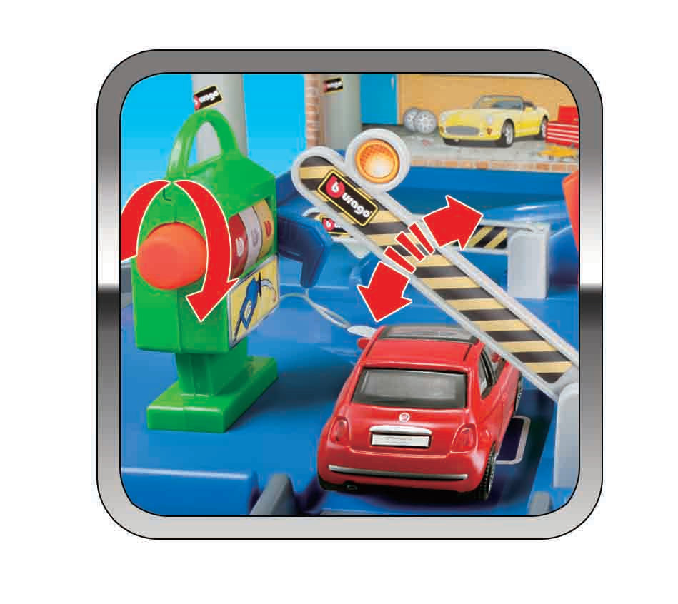 Macheta Bburago 1:43 Street Fire-Autoservice Playset Incl. 1 Masina Bb30039