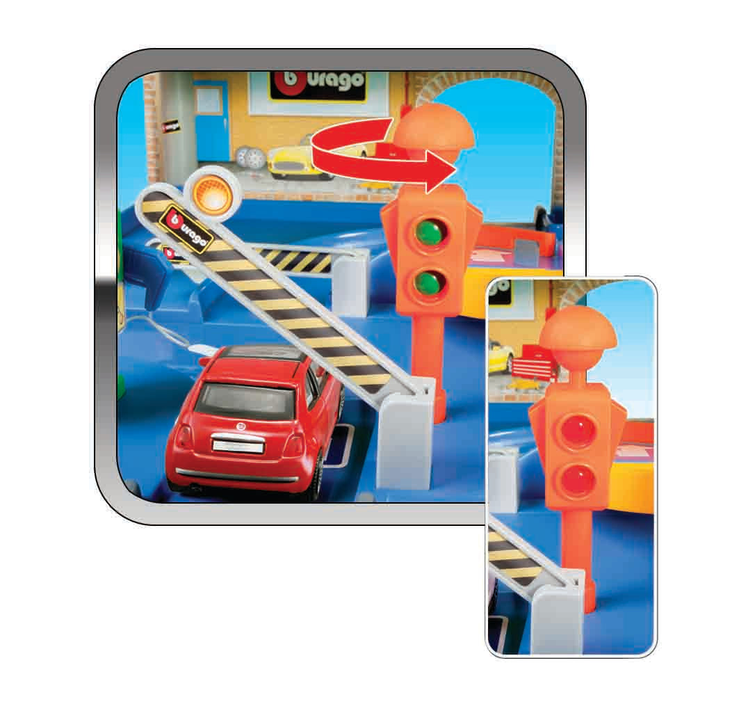 Macheta Bburago 1:43 Street Fire-Autoservice Playset Incl. 1 Masina Bb30039