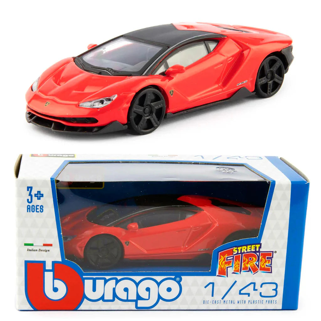 Macheta Bburago 1/43 Street Fire Blister Lamroghini Centenario Rosu Bb30001-30382