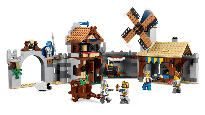 LEGO® Creator 3 in 1 - Castel medieval cu cai si cavaleri 31168, 1371 piese