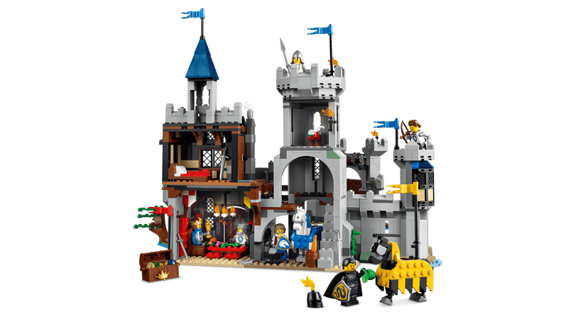 LEGO® Creator 3 in 1 - Castel medieval cu cai si cavaleri 31168, 1371 piese