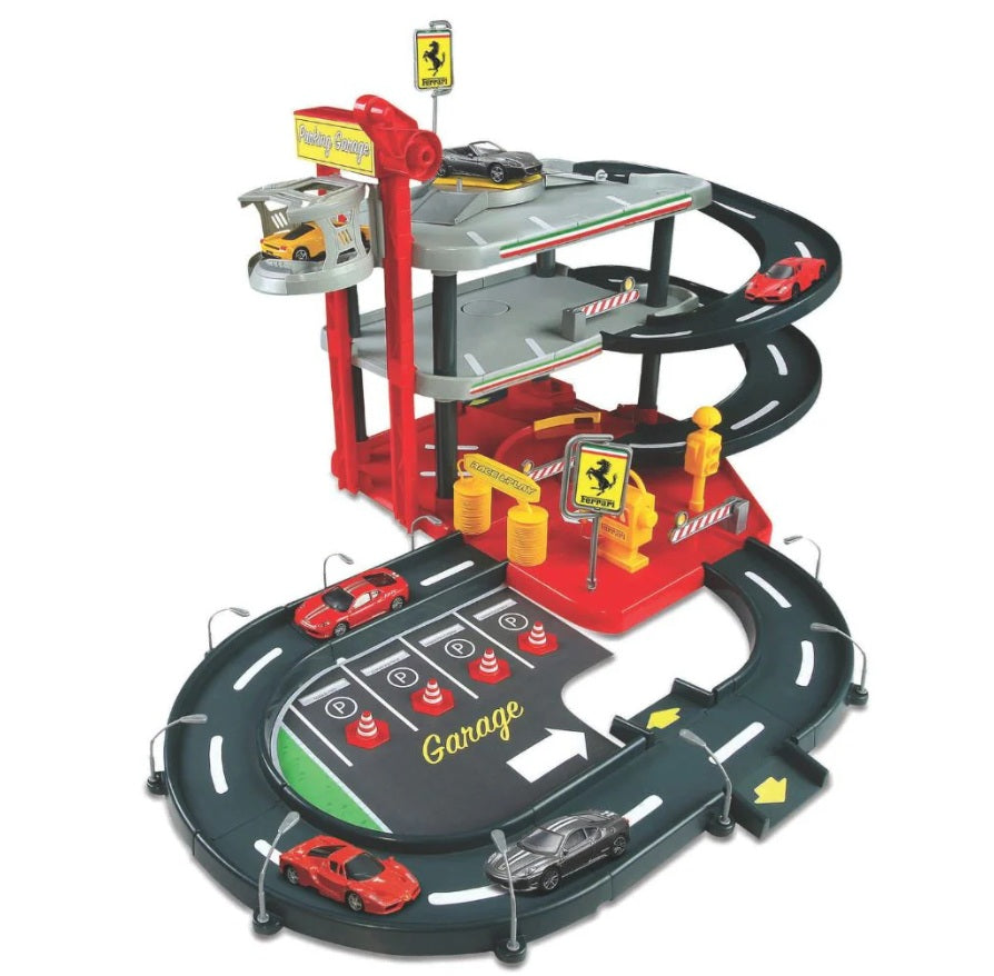 Garaj Bburago 1:43 Ferrari R&P-Parking Garage Incl. 2 Masini Bb31204