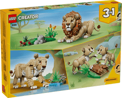 Set de constructie LEGO® Creator 3 in 1 Animale salbatice: Leu maiestuos 31386, Jucarii pentru Copii, Jucarii pentru Baieti si Fete, Idee de Cadou pentru Copii, 839 piese