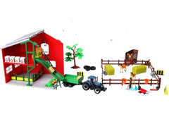 Set Farmland Playset Tractor Cu Calut Bb31682Albastru