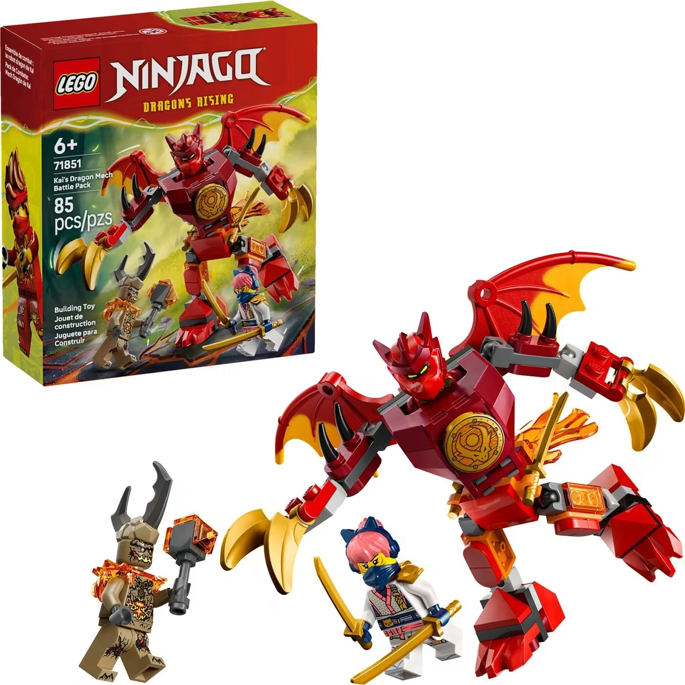 LEGO® NINJAGO - Pachet De Luptă Cu Robotul Dragon Al Lui Kai