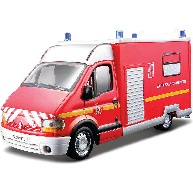 Macheta Bburago Emergency Vehicol Ambulanta Rosie Scara 1/50 Bb32025-32004