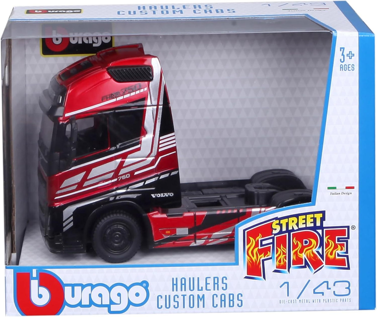 MACHETA BBURAGO CAP TRACTOR CAMION STREET FIRE 1/43 ROSU METALIZAT BB32203