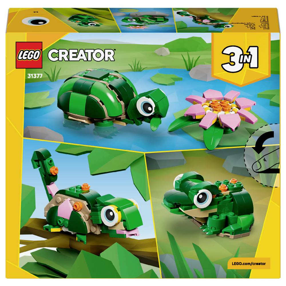 LEGO® Creator 3 în 1 –Broască-Țestoasă Cu O Floare De Nufăr