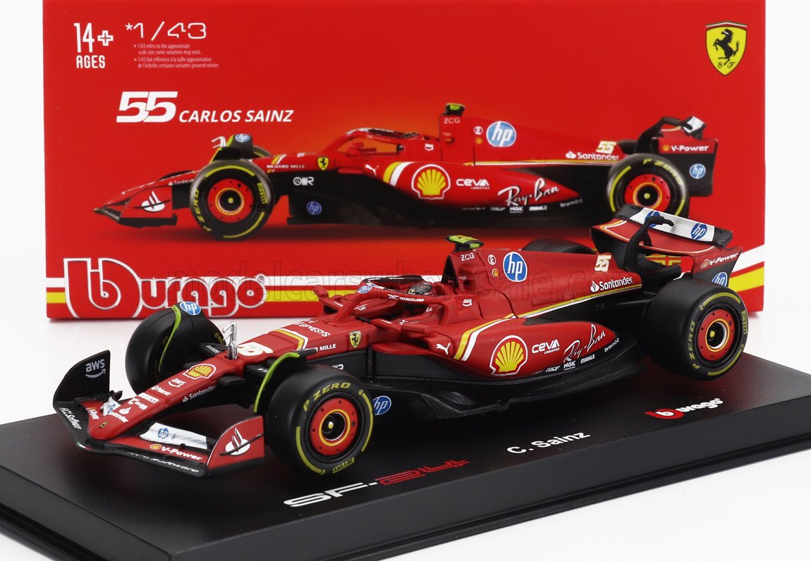Macheta Bburago 1:43 Ferrari Racing #55 Carlos Sainz Bb36880-36843/55
