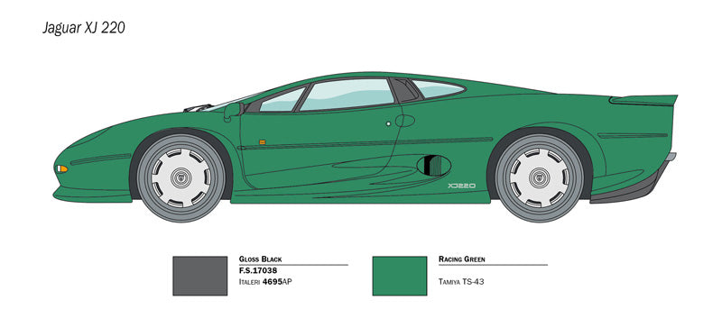 Kit de construit auto Jaguar XJ 220, Lungime 20.5 cm, Scara 1:24, 14+  3631