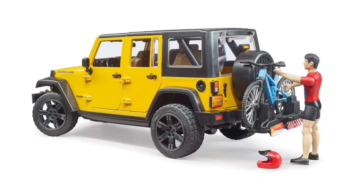 Masina Bruder Leisure Time - Jeep Wrangler Unlimited Rubicon, cu bicicleta si ciclist 02543