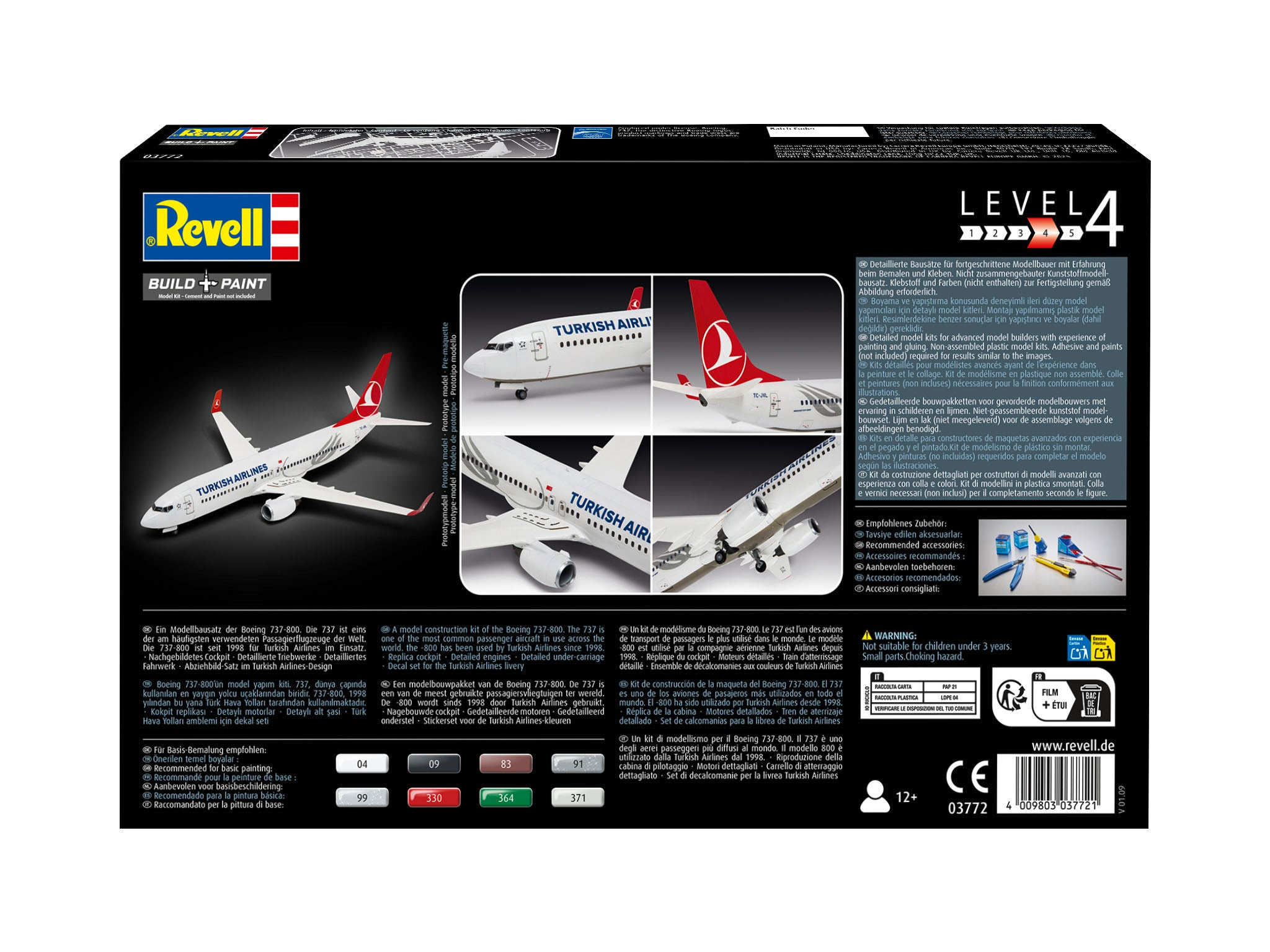 Kit De Asamblare Revell Boeing 737-800 Turkish Airlines Rev03772