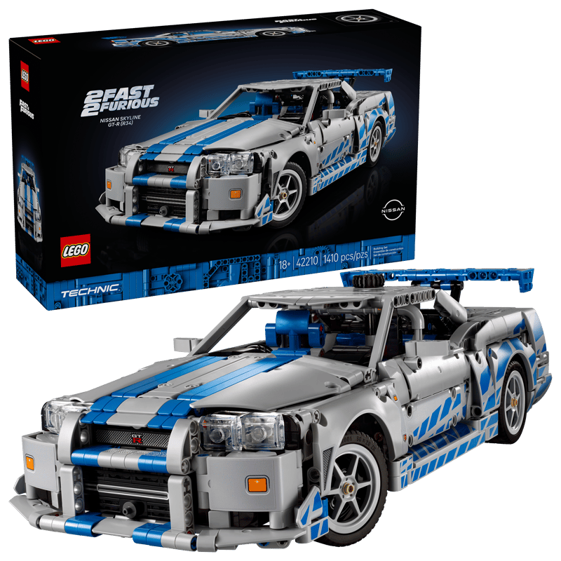 LEGO® Technic - Masina Nissan Skyline GT-R (R34) din Mai furios, mai iute 42210, 1410 piese