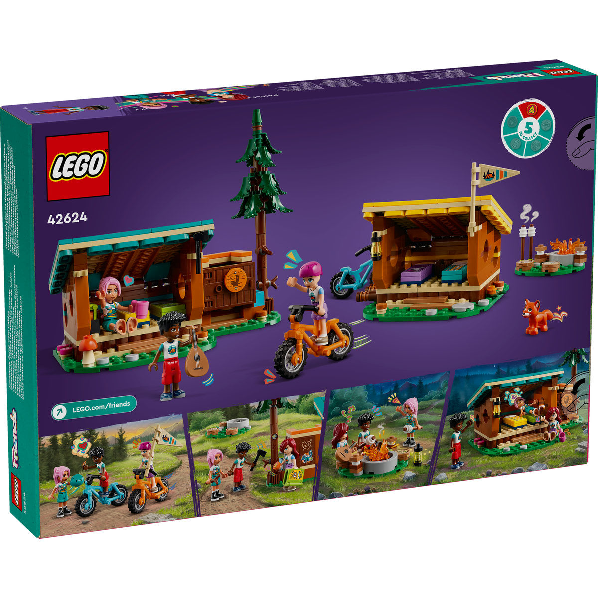 LEGO® Friends - Cabane confortabile in tabara de aventuri 42624, 437 piese