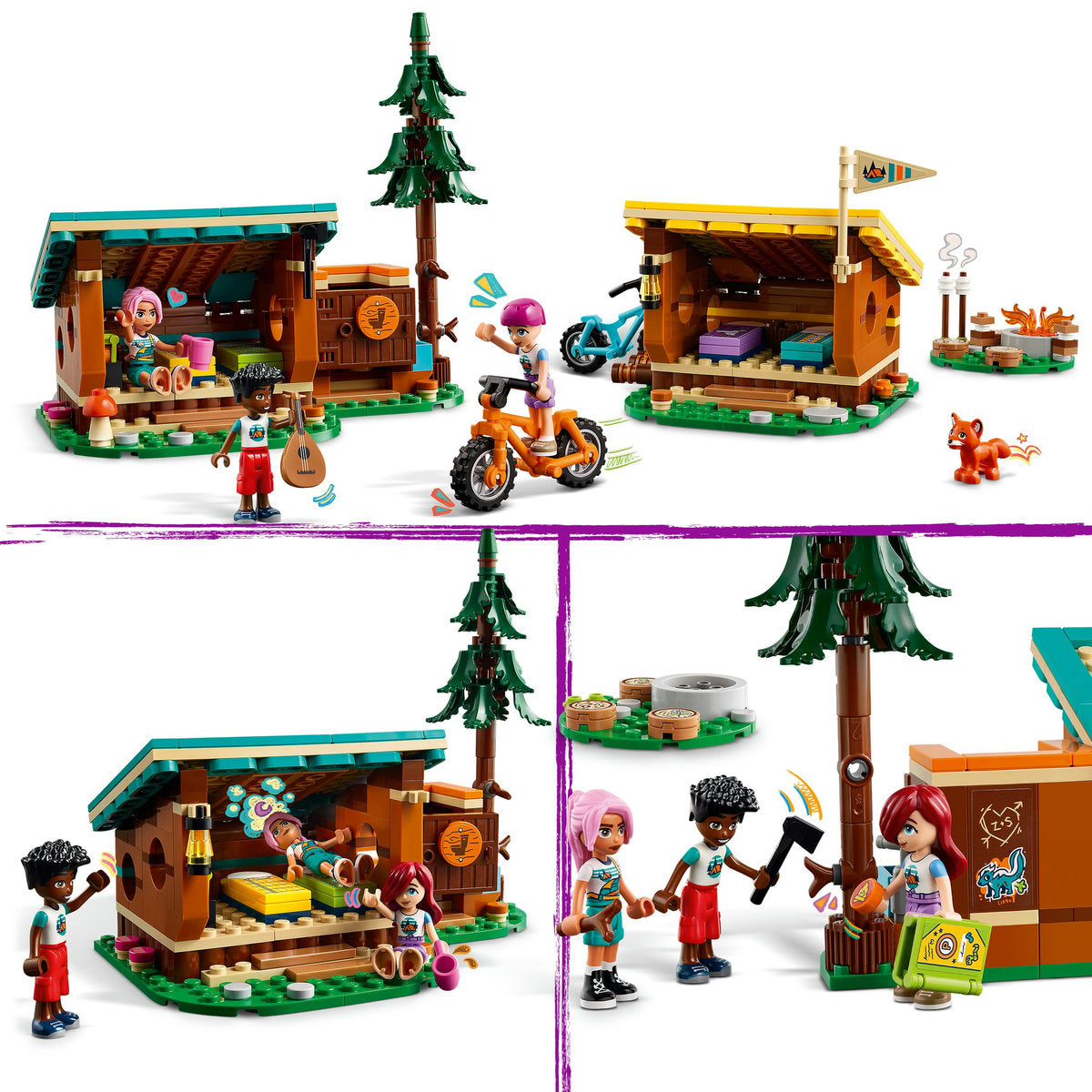 LEGO® Friends - Cabane confortabile in tabara de aventuri 42624, 437 piese