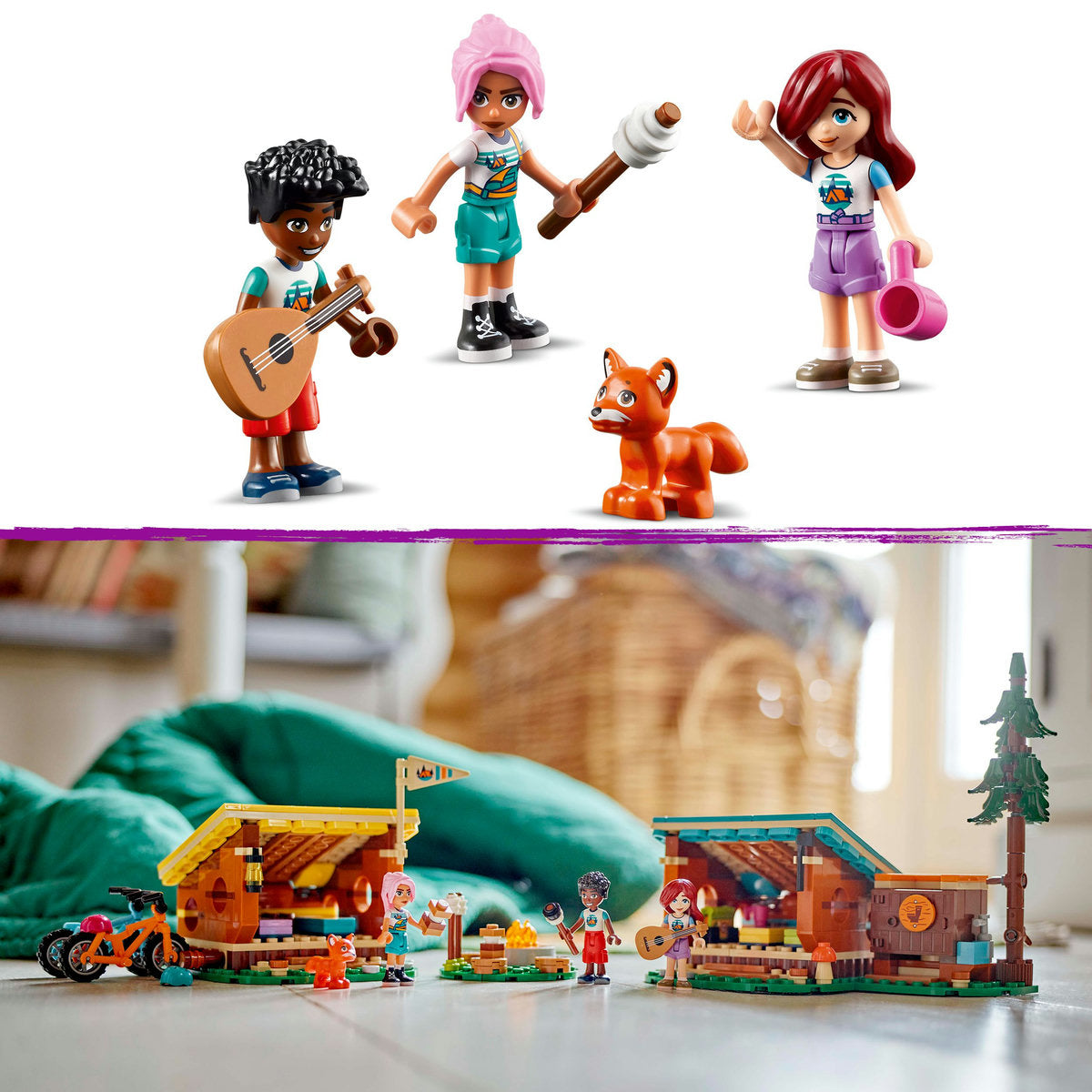 LEGO® Friends - Cabane confortabile in tabara de aventuri 42624, 437 piese