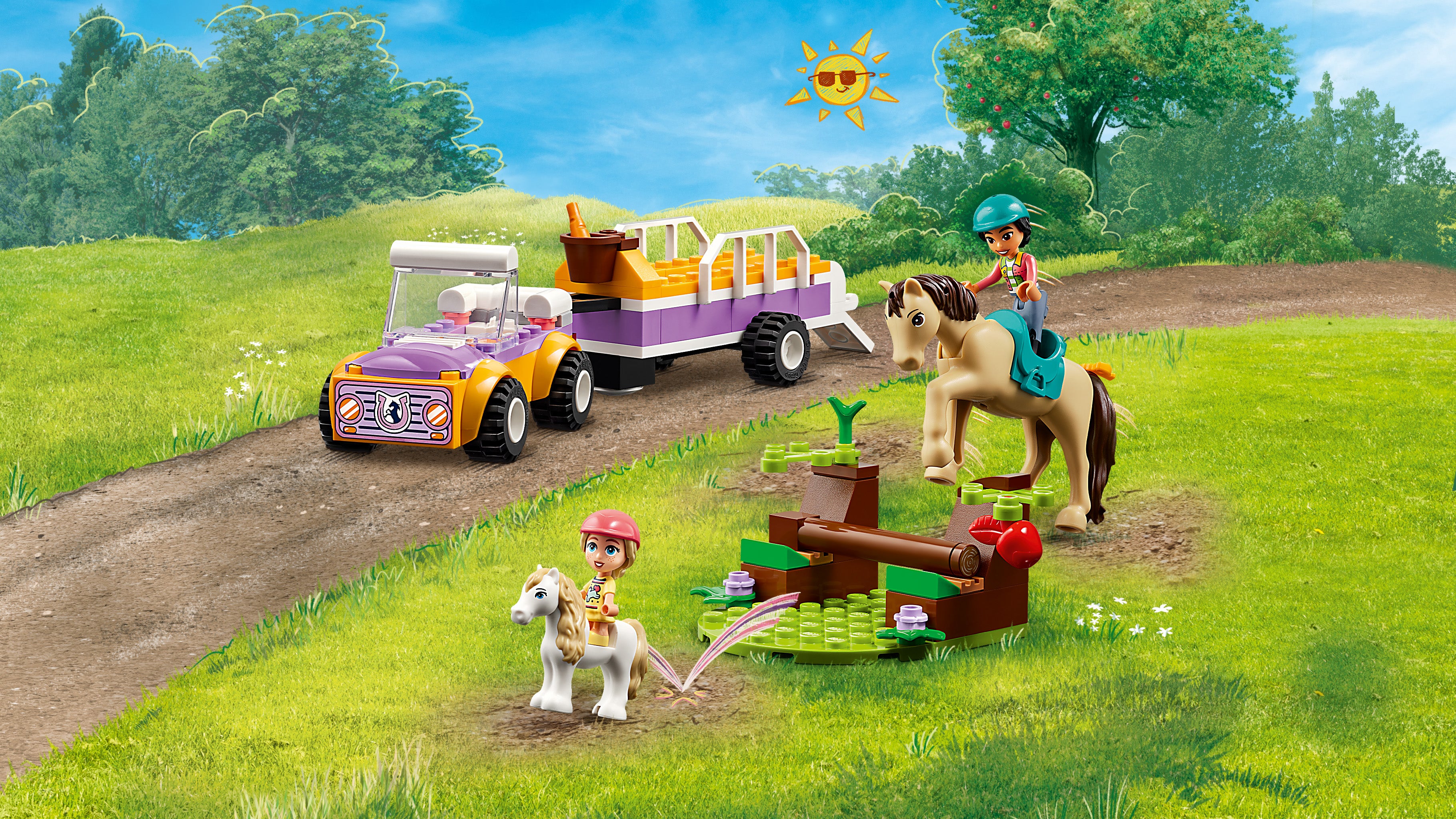 LEGO® Friends - Remorca cu cal si ponei 42634, 105 piese