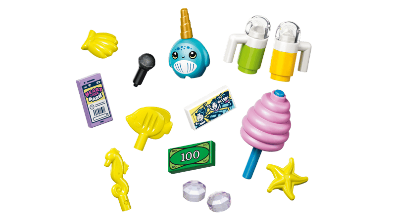 Set de constructie LEGO® Friends Roller-coaster cu sirene 42703, Jucarii pentru Copii, Jucarii pentru Fete si Baieti, Idee de Cadou pentru Copii, 864 piese