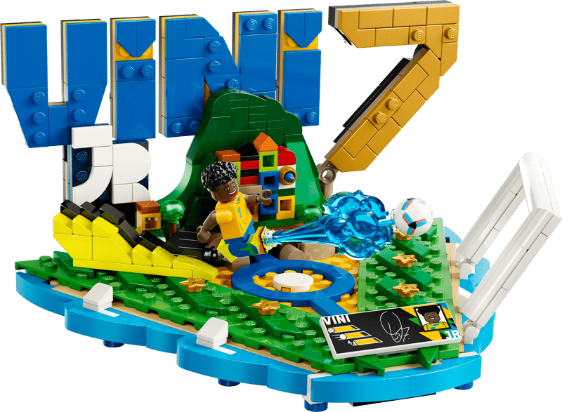 Set de constructie LEGO® Editions - Vini Jr. – Momente importante din fotbal 43027, Jucarii pentru Copii, Jucarii pentru Baieti, Decoratiuni pentru Living, Idee de Cadou pentru Copii, 510 piese