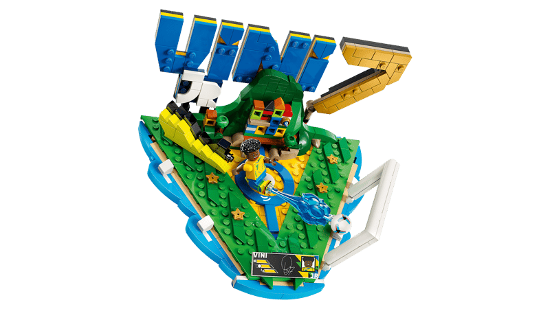 Set de constructie LEGO® Editions - Vini Jr. – Momente importante din fotbal 43027, Jucarii pentru Copii, Jucarii pentru Baieti, Decoratiuni pentru Living, Idee de Cadou pentru Copii, 510 piese