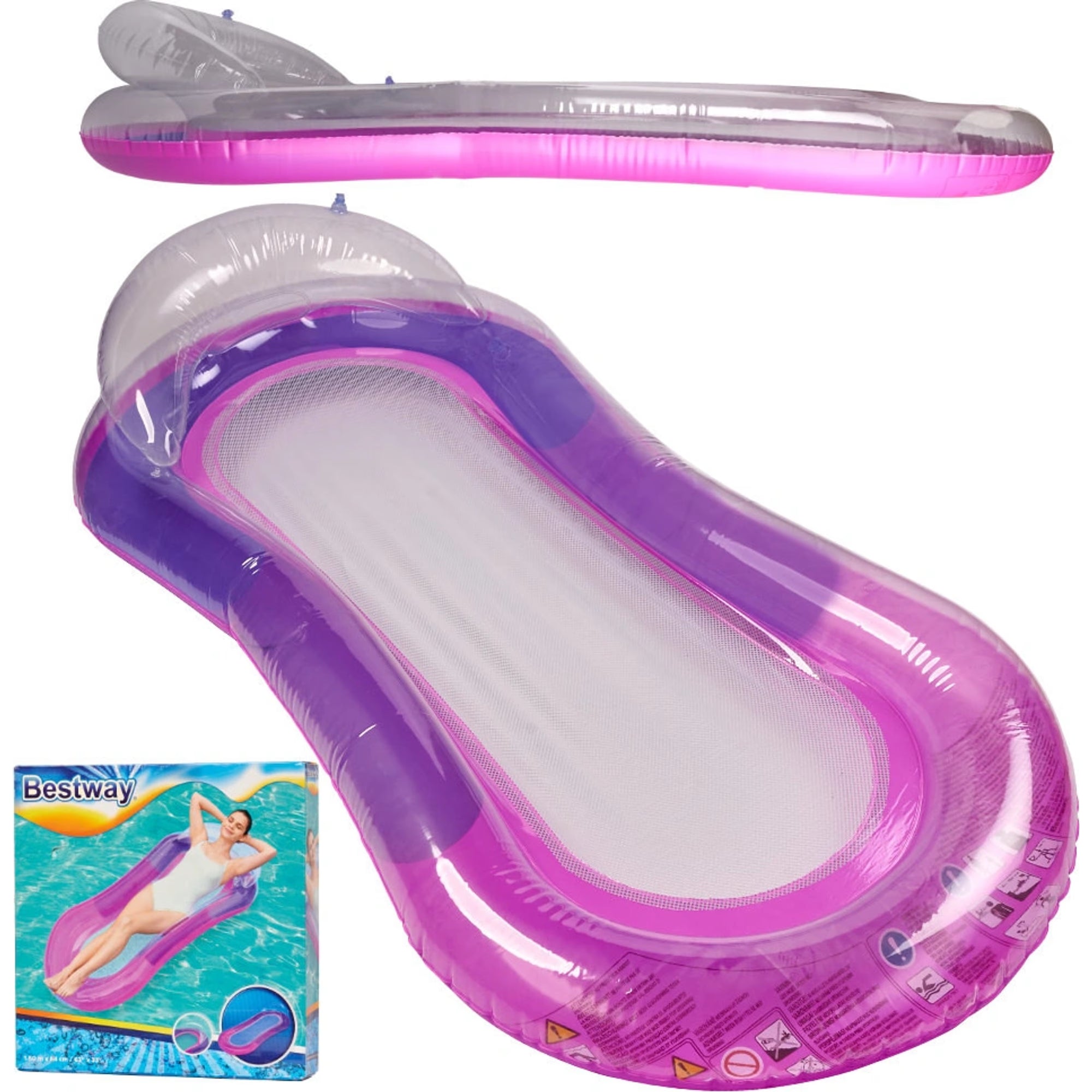 BESTWAY Saltea de plaja gonflabila cu plasa, roz, BW43103