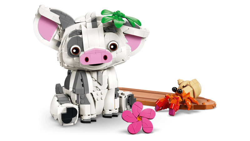 Set de constructie LEGO® | Disney Moana Pua Jucarie de constructie Decor cu purcelus 43292, Jucarii pentru Copii, Jucarii pentru Fete si Baieti, Idee de Cadou pentru Copii