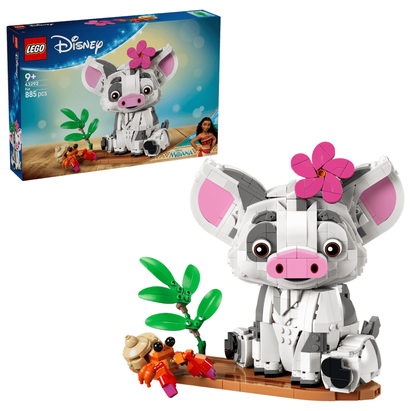 Set de constructie LEGO® | Disney Moana Pua Jucarie de constructie Decor cu purcelus 43292, Jucarii pentru Copii, Jucarii pentru Fete si Baieti, Idee de Cadou pentru Copii