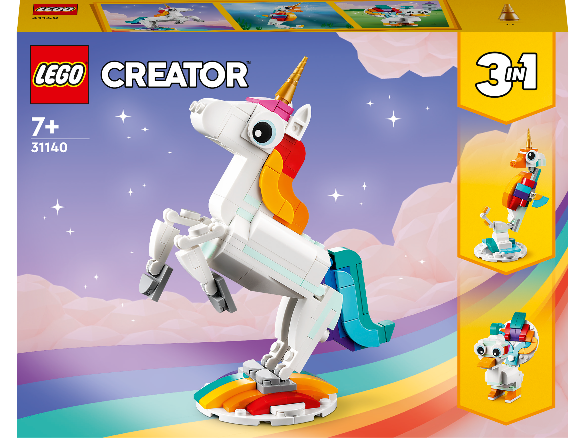 LEGO® Creator 3 in 1 - Unicorn magic 31140, 145 piese