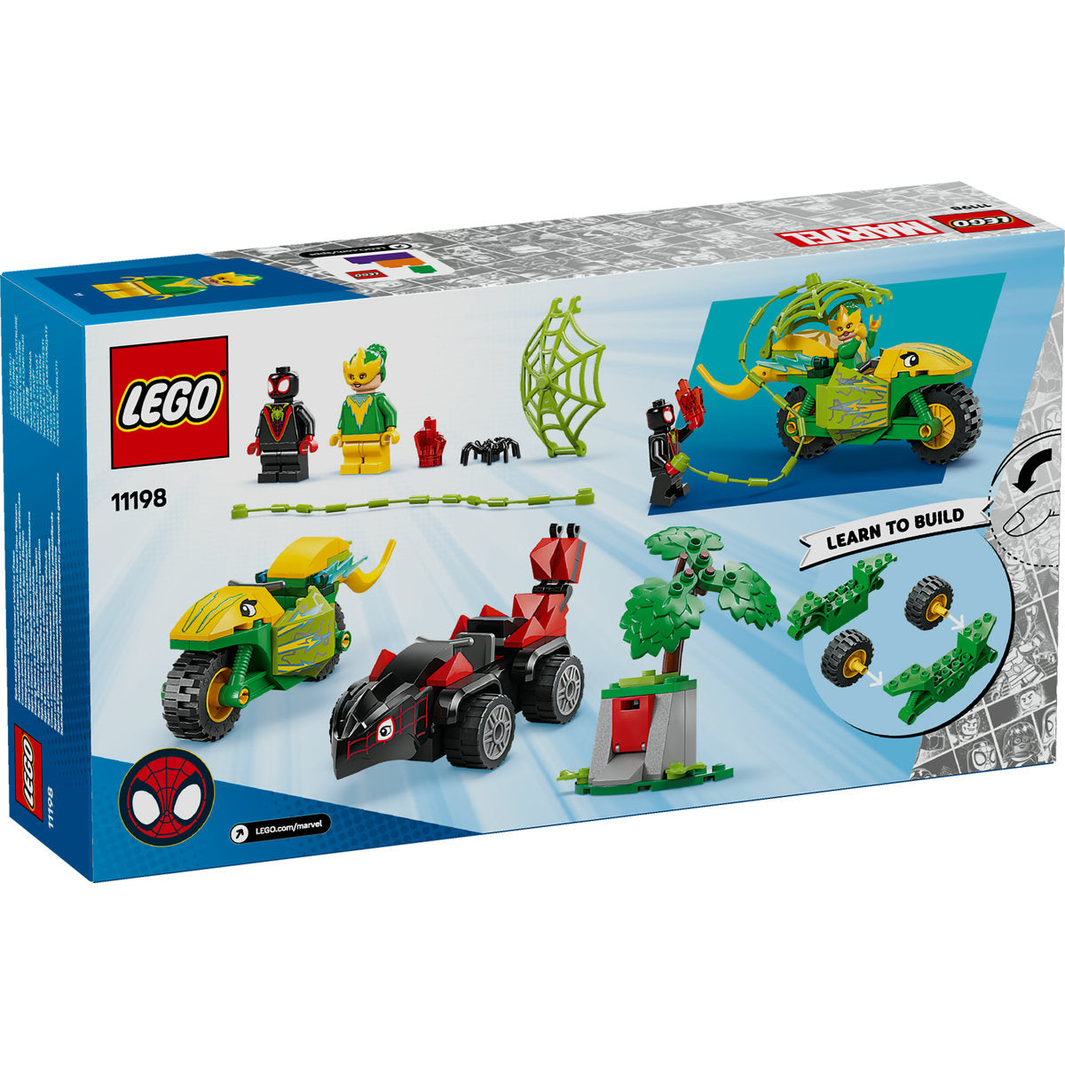 LEGO® Marvel Spin Și Electro Într-O Urmărire Cu Dino-Vehicule