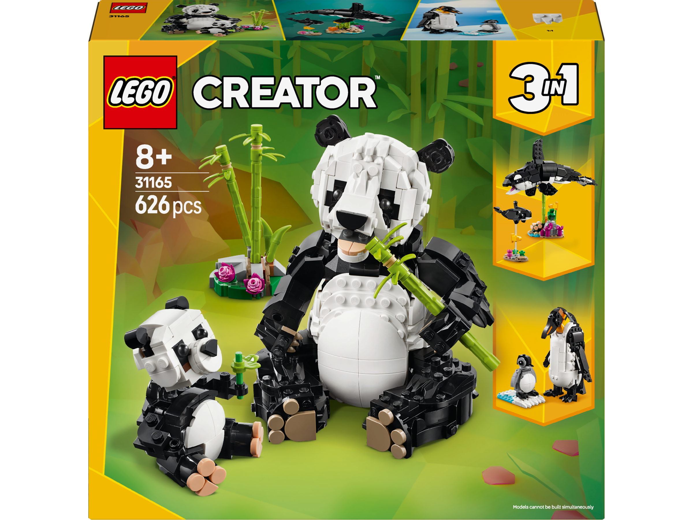 LEGO® Creator 3 in 1 - Animale salbatice: Familia de ursi panda 31165, 626 piese