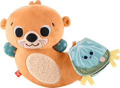 Fisher-Price 2-In-1 Rockin’ Tummy Time Otter, Jucarie Sensory din Plus pentru Bebei pentru Timpul pe Burtica HXG96