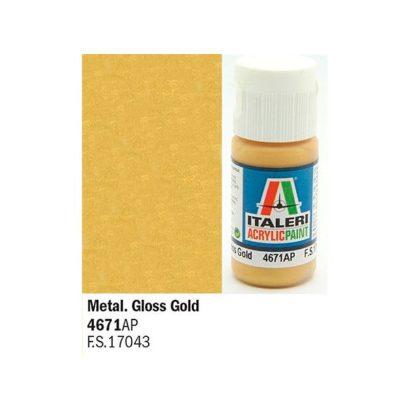 Vopsea Acrilica Auriu Metalic Lucios Italeri It4671Ap