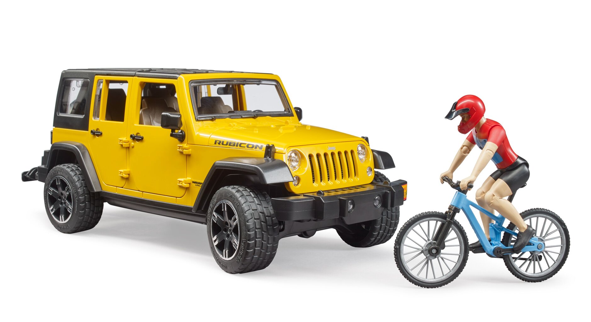 Masina Bruder Leisure Time - Jeep Wrangler Unlimited Rubicon, cu bicicleta si ciclist 02543