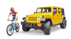 Masina Bruder Leisure Time - Jeep Wrangler Unlimited Rubicon, cu bicicleta si ciclist 02543