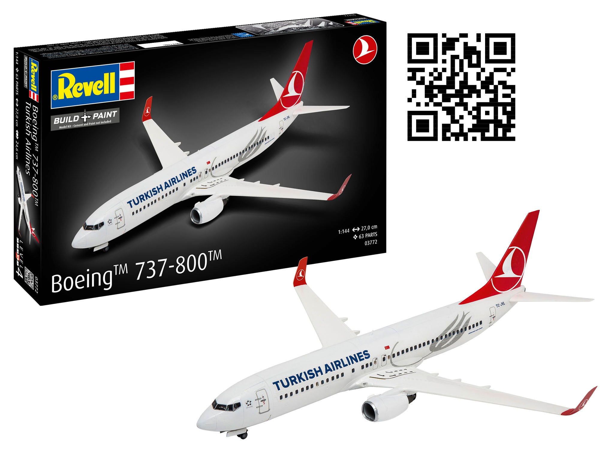 Kit De Asamblare Revell Boeing 737-800 Turkish Airlines Rev03772