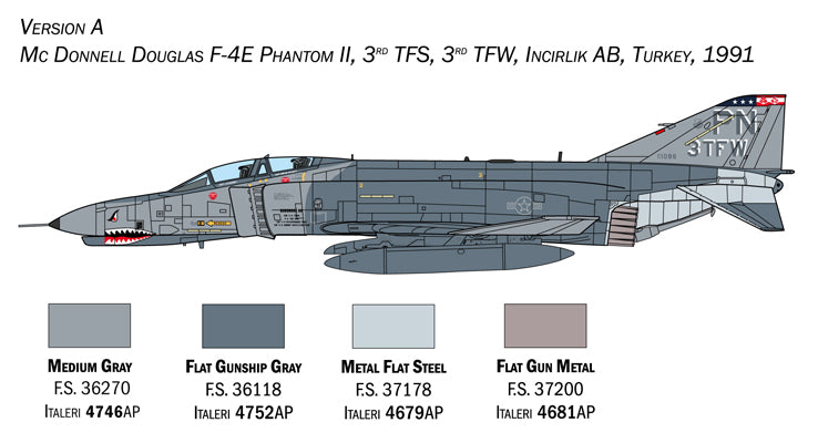 Macheta aeromodele de construit Italeri McDonnell Douglas F-4 E/F Phantom 1:72 ITA 1448