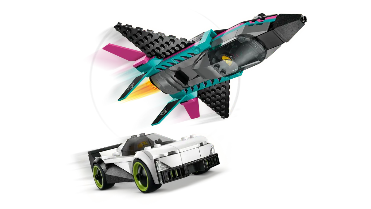 LEGO® City – Avion cu reacție vs. mașină