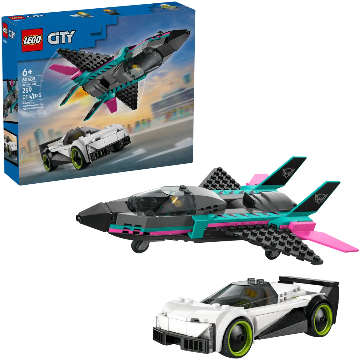 LEGO® City – Avion cu reacție vs. mașină