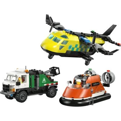 LEGO® City - Avion, Autospecială De Service Și Aeroglisor În Versiuni Adaptate