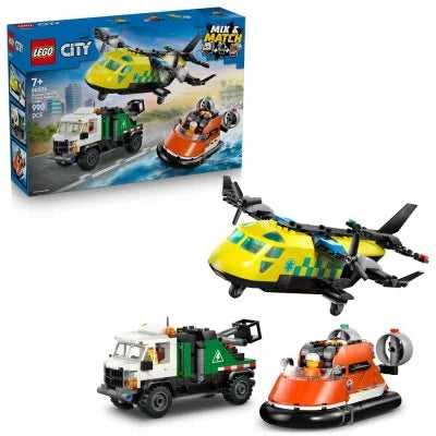 LEGO® City - Avion, Autospecială De Service Și Aeroglisor În Versiuni Adaptate