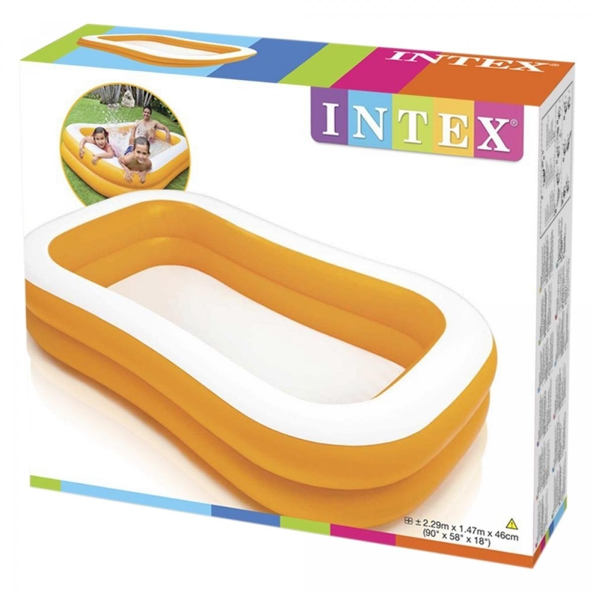 Piscina gonflabila Intex - Swim Center™, Mandarin, 229 x 147 x 46 cm