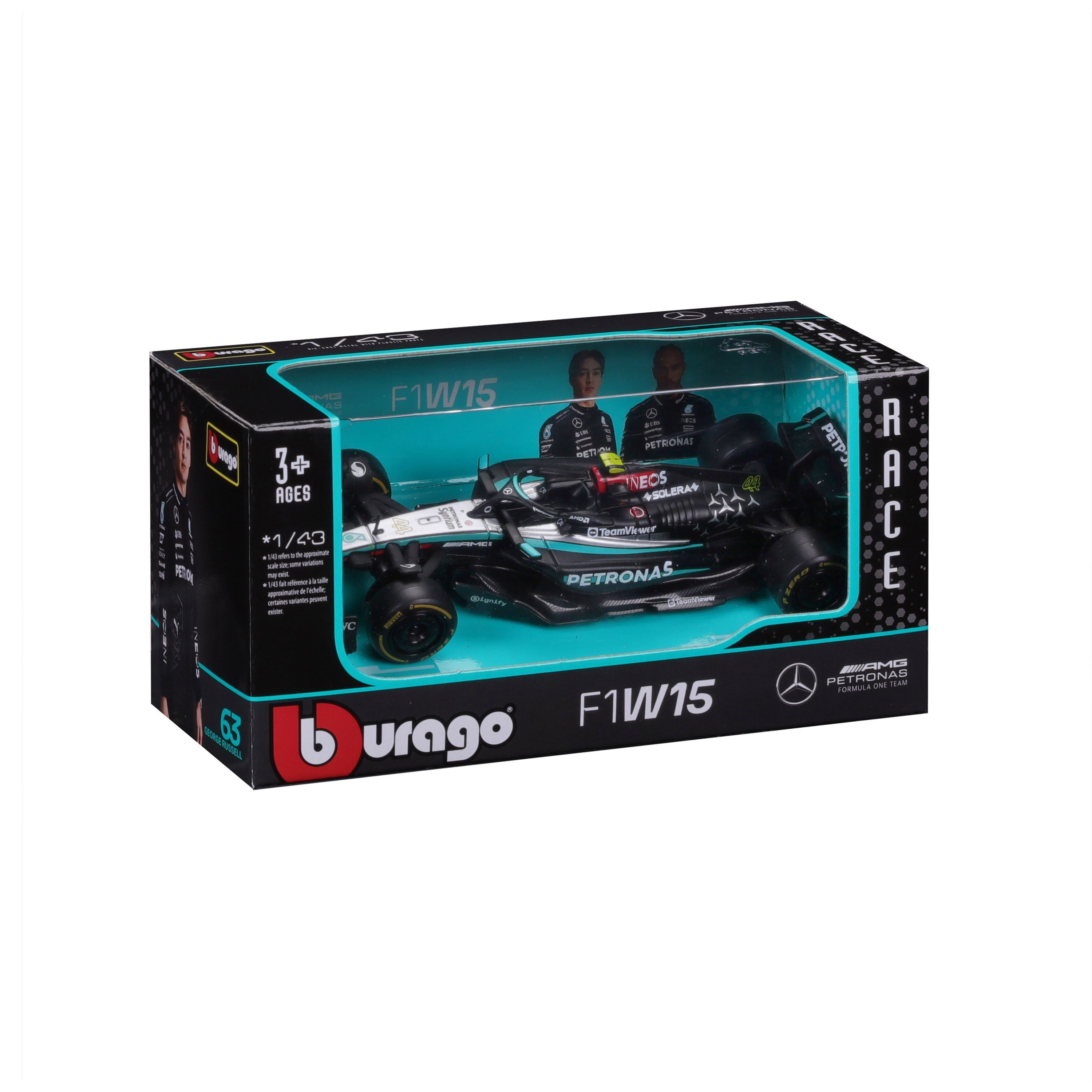 Bb38176-38208/44 Macheta Formula 1 1/43- Mercedes-Amg Petronas F1 W15 Team (2024)
