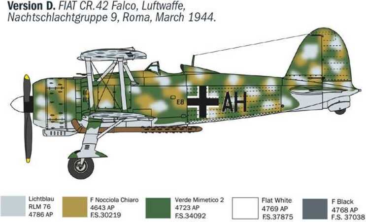 Macheta Fiat Cr.42 Cn "Falco" Night Fighter Italeri It1485S