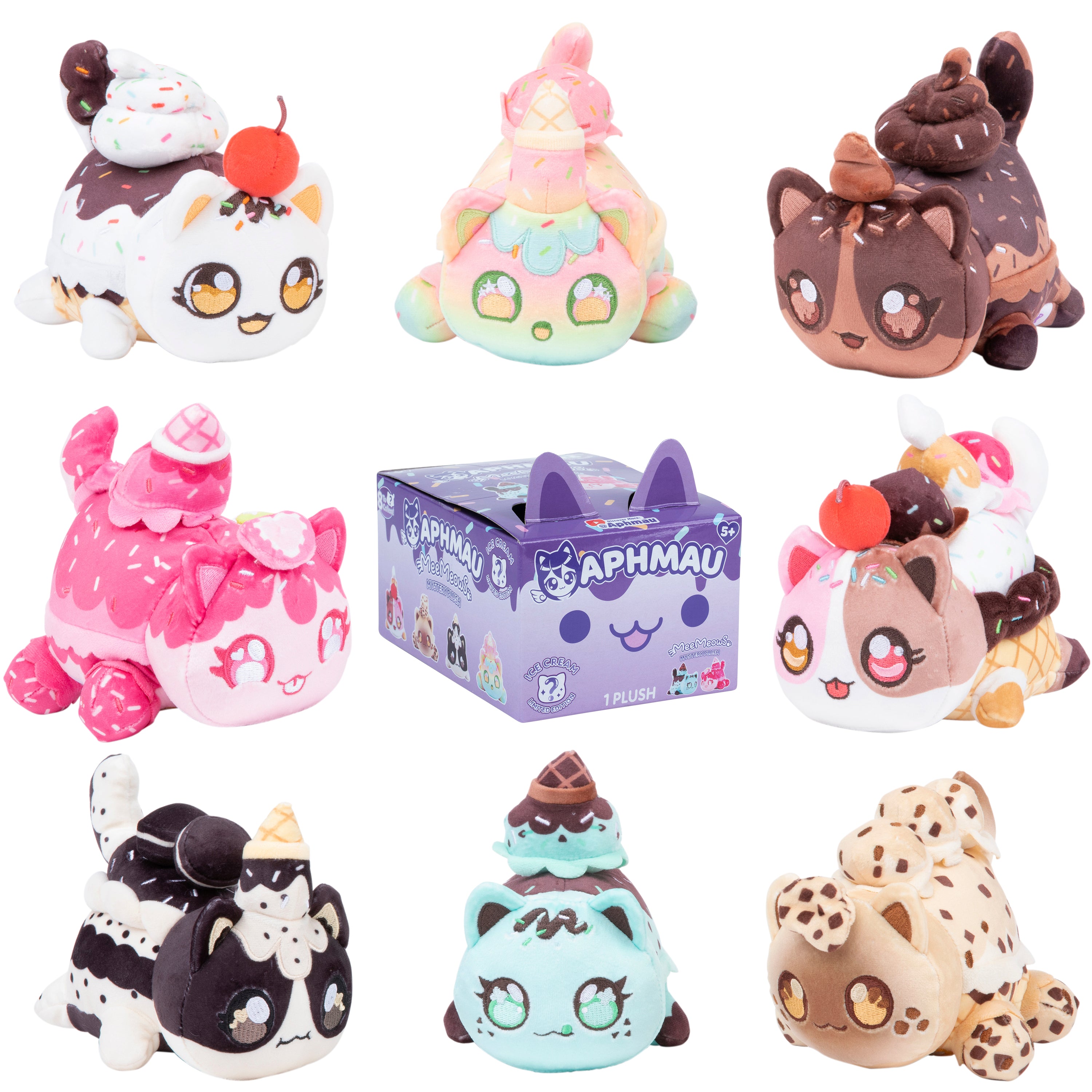 Plus Aphmau 15 cm MeeMeow Mystery Plush Ice Cream Seria Inghetata – Aphmau & Prietenii 6027IC