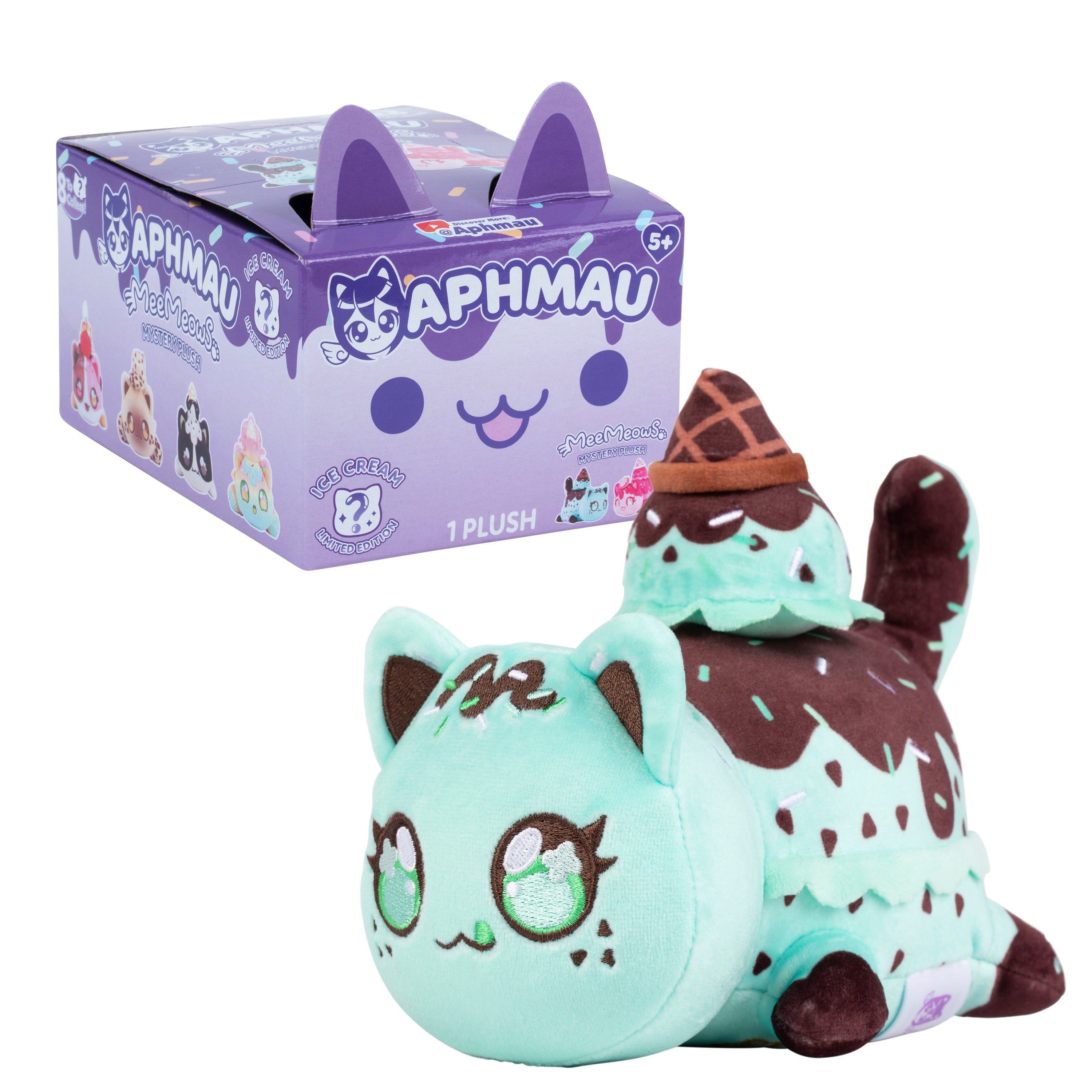 Plus Aphmau 15 cm MeeMeow Mystery Plush Ice Cream Seria Inghetata – Aphmau & Prietenii 6027IC