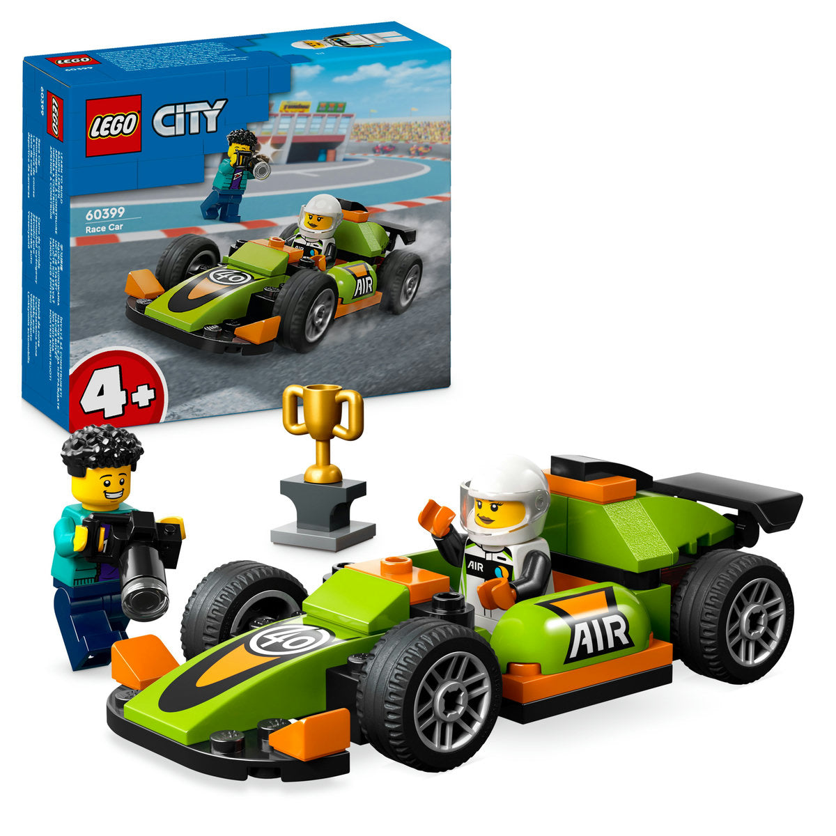 LEGO® City - Masina de curse verde 60399, 56 piese