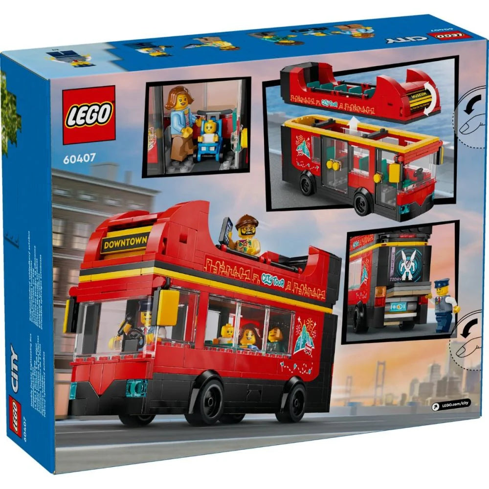 LEGO® City - Autobuz turistic rosu cu etaj 60407, 384 piese